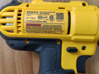 Dewalt DCD771 - 20V  аккумуляторная компактная дрель / шуруповерт   Абсолютно новый оригинальный  ин foto 6