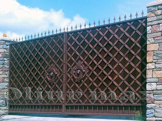 Porți, garduri, balustrade, copertine, gratii, uși metalice și alte confecții din fier forjat!!! foto 1