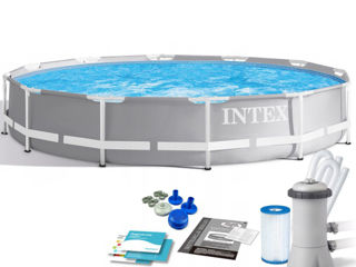 Усиленный бассейн Intex 366х76см, 6503 литр, 11в1, 26712, Лучшая цена в Молдове, Бесплатная доставка