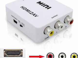 Конвертер HDMI2AV гнездо HDMI в гнездо RCA новый foto 2