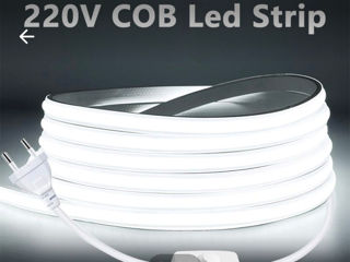 Banda led 220V COB,alb,alb-cald,albastru,rosu,verde. foto 8