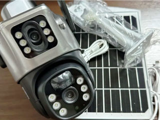 Двойной объектив 4g SIM-карта 4K 8MP солнечная батарея camera solar foto 1