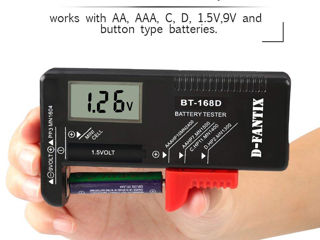 BT168D Digital Battery tester 1.5V-9V Цифровой тестер аккумуляторов. foto 9