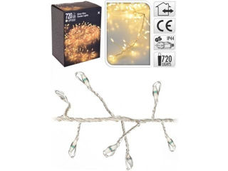 Luminite De Craciun "Dense" 720Led Alb-Cald, 7.2M Fir Transparent