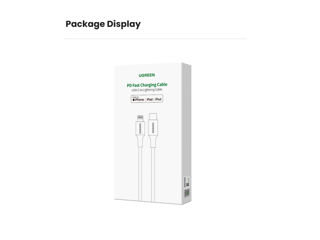Cablu iPhone Ugreen, MFI, USB Type-C la Lightning,1,5 m, Verde foto 3