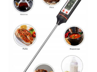 Кухонный электронный термометр / кулинарный пищевой термощуп / кулинарный термометр для воды, мяса foto 4