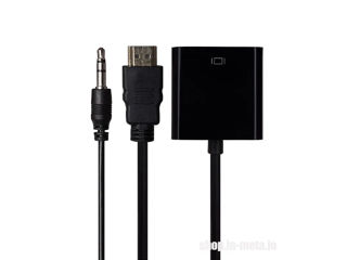 HDMI to VGA + Audio, Adapter 1080P Digital to Analog Video + Audio For PC Laptop Tablet foto 2
