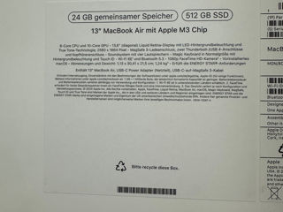 Apple MacBook Air 13, M3,  24/512GB  Sigilat! Last model! foto 6