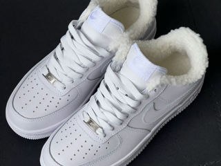 Nike Air Force 1 Low White Unisex cu blana / с мехом foto 2