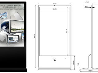 65-дюймовый большой экран для рекламы на открытом воздухе Signage Stand Marketing Advertising