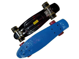 Skateboard 55X14Cm, Max 100Kg, Iluminarea Rotilor Plastic foto 1
