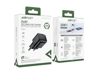 Încărcător AceFast A73 mini PD20W GaN USB-C, negru (UE) foto 4