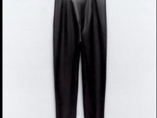 Pantaloni eco piele Zara xs /кожанные штаны брюки foto 7