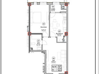 Apartament cu 1 cameră, 53 m², Centru, Codru, Chișinău mun. foto 3
