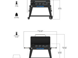 Gratar grill pe gaz Ultimate Plancha 4 arzătoare, Pit Boss foto 5