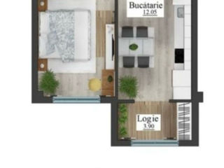Apartament cu 1 cameră, 45 m², Sculeni, Chișinău foto 2