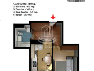 Apartament cu 1 cameră, 39 m², Centru, Porumbeni, Criuleni foto 2