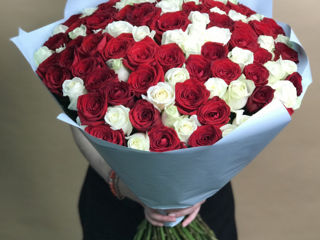 Livrare flori! 101 trandafiri de la 799 mdl! Доставка цветов 101 роза от 799 лей! Flowers delivery foto 2