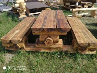 Leagane, foișoare, mese din lemn rustic . Качели беседки столы массива рустик . foto 8