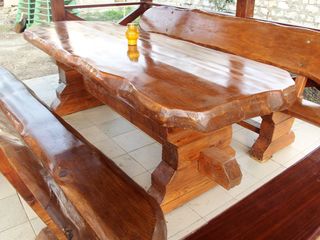 Комплект стол-скамейки из массива дерева foto 2