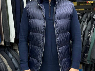 Vestă Dior Oblique Navy Blue Puffer Vest foto 3