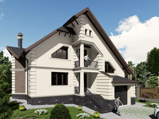 Casă de locuit individuală cu 3 niveluri / S+P+E / 182.5m2 / proiecte / 3D/ arhitect / construcții