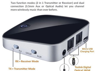 Vaorlo BTI-029 2в1 Bluetooth Transmitter and Receiver foto 2