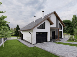 Proiect casă de locuit P+M, stil modern, 185.2 m2, renovare/arhitect/proiecte/construcții/inginer foto 3