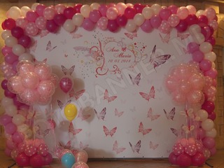 Fotopanou, foto panou, foto stand, decor cu baloane pentru cumatrie, botez, zi de nastere foto 1