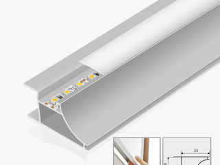 Profil flexibil din aluminiu pentru bandă LED 2-3 metri, panlight, profil LED, banda LED COB foto 14