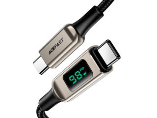 ACEFAST C6-03 cablu de date de încărcare împletit cu afișaj digital din aliaj de zinc de 100 W USB-C foto 1