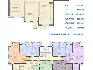 Apartament cu 2 camere, 61 m², Durlești, Chișinău foto 2