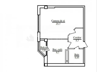 Apartament cu 1 cameră, 48 m², Buiucani, Chișinău