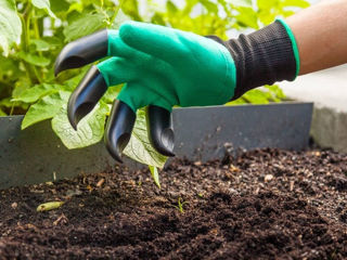 Садовые перчатки Garden Gloves с пластиковыми наконечниками. foto 1