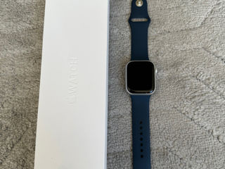 Apple Watch S9, GPS, 45mm, Silver Aluminium Case, Storm Blue Sport Band - S/M foto 9