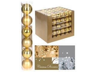 Set Globuri Pentru Brad 6X60Mm, Aurii, In Tub