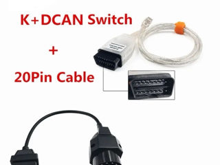 Scaner BMW K-DCAN cu switch + Cablu OBD - 20pin nou!