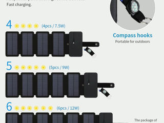 Солнечная батарея 6 панелей-USB-port-заряжает моб. телефоны-беспроводн. магн. зарядка для Power-Bank foto 4