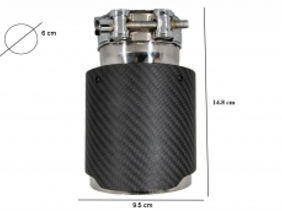 Toba Universala Ornament Sistem de evacuare Carbon Fiber Finisaj Mat 6cm/2.36inch, насадки foto 3