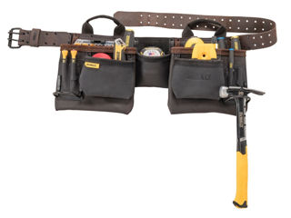 Curea din piele cu buzunare p/u scule,ham, / пояс для инструмента dewalt pro dwst50112-1 foto 2