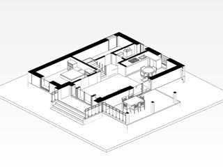 Casă de locuit individuală cu 2 niveluri / 106.0 m2 / P+M / proiect / construcții / 3D foto 7