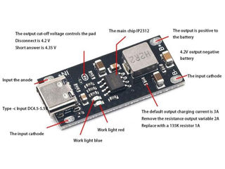 USB-C li-ion battery charging module 2A - 3A. Зарядный модуль. foto 4