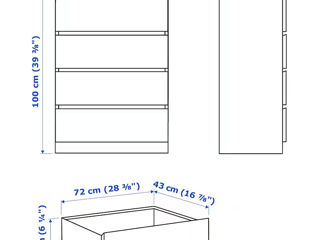 Comodă modernă cu 4 sertare IKEA 80x100 foto 5