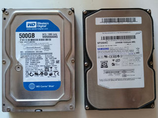 HDD, SATA, 3,5 " для ПК , полностью рабочие HDD 250gb, 500gb , работают отлично, без проблем