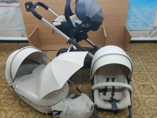 Очень дёшево! гламурная колясочка stokke crusi 3 в 1 лён! + набор Kit foto 10