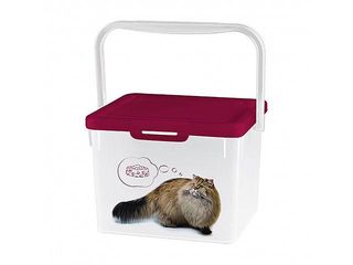 Container Pentru Hrana Lucky Pet 5.3L, Pisici, Bordo