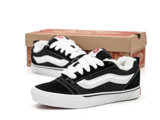 Vans KNU Skool Black/White Unisex cu blana/с мехом foto 4