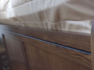 Canapea din lemn cu piele naturală italiană(se desface pentru dormit) + fotoliu de la ergolemn foto 5