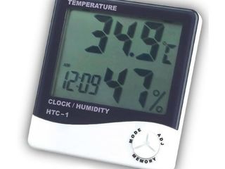 Higrometru cu termometru si ceas/aparat de masurat umiditatea/hidormetru profesional