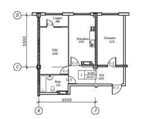 Apartament cu 2 camere, 65 m², Centru, Chișinău foto 8